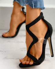 High Heels Transparent Snake-Shaped Women Sandals Stiletto Heel Gladiator Pumps Women Shoes - Ernadi
