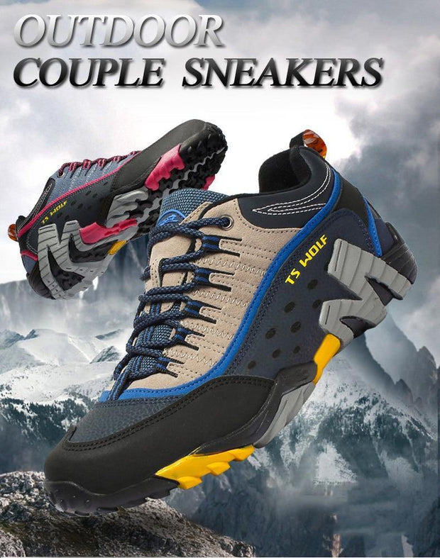 Outdoor Trekking Shoes Men Waterproof Hiking Shoes Mountain Boots Genuine Leather Woodland Hunting Tactical Shoes - Ernadi