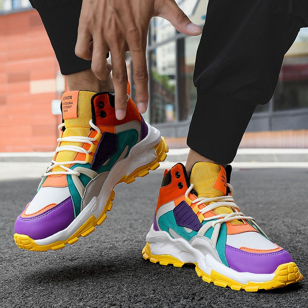 Casual High Top Chunky Sneakers Men’s Trainers Breathable Sneakers