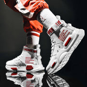 High Top Leather Sneakers Casual Non-slip Breathable Men Shoes - Ernadi