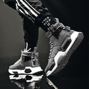 High Top Leather Sneakers Casual Non-slip Breathable Men Shoes - Ernadi