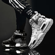 High Top Leather Sneakers Casual Non-slip Breathable Men Shoes - Ernadi