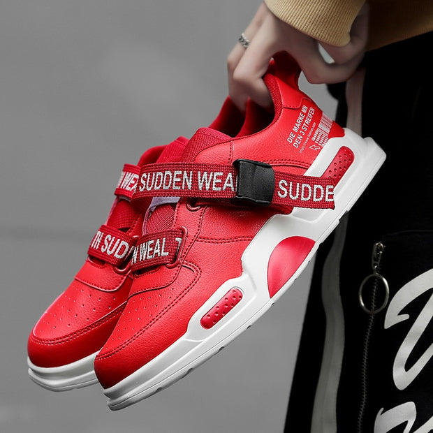 High Top Leather Sneakers Casual Non-slip Breathable Men Shoes - Ernadi