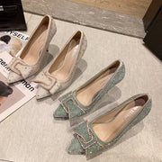 Sequins Women Crystal Pointed High Heels Shoes - Ernadi