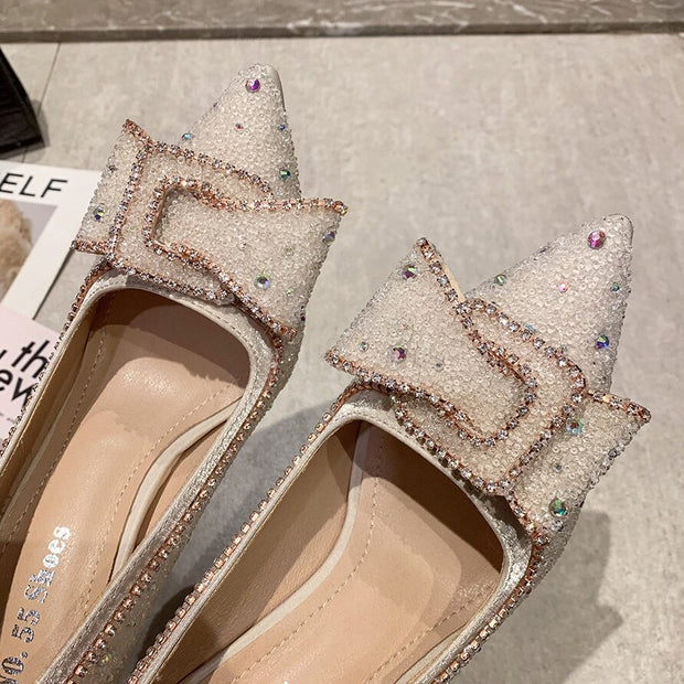 Sequins Women Crystal Pointed High Heels Shoes - Ernadi