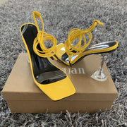 Ankle Cross Strap Sandals Peep Toe Summer High Heels Pumps