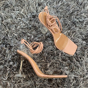 Ankle Cross Strap Sandals Peep Toe Summer High Heels Pumps