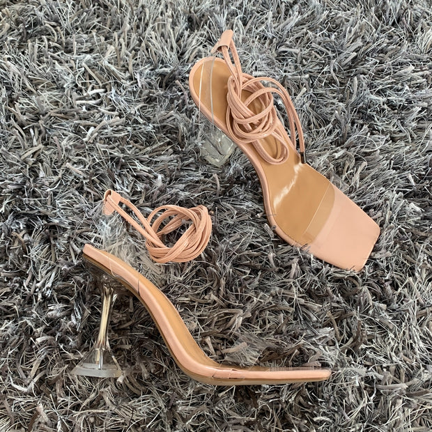 Ankle Cross Strap Sandals Peep Toe Summer High Heels Pumps