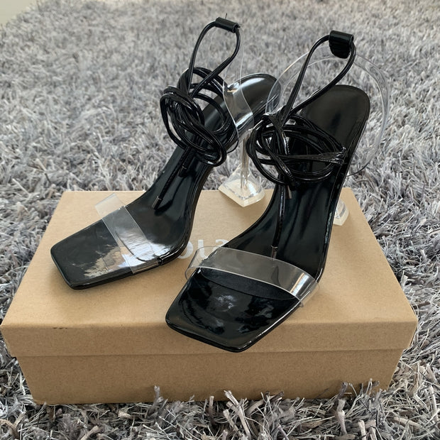 Ankle Cross Strap Sandals Peep Toe Summer High Heels Pumps