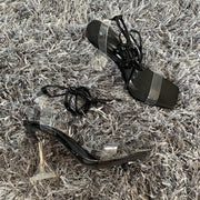 Ankle Cross Strap Sandals Peep Toe Summer High Heels Pumps