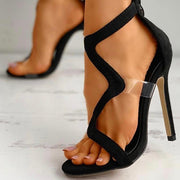 High Heels Transparent Snake-Shaped Women Sandals Stiletto Heel Gladiator Pumps Women Shoes - Ernadi