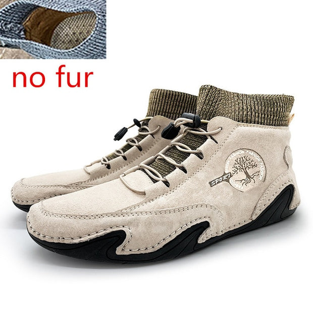 Suede Leather Men Loafers Slip on Men Driving Shoes Soft Moccasin Sneakers - Ernadi