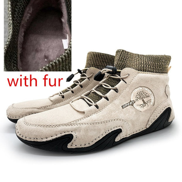 Suede Leather Men Loafers Slip on Men Driving Shoes Soft Moccasin Sneakers - Ernadi