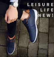 Men Sneakers Casual Shoes Breathable Lace up Mens Spring Leather Shoes Men - Ernadi