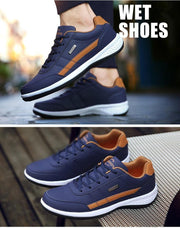 Men Sneakers Casual Shoes Breathable Lace up Mens Spring Leather Shoes Men - Ernadi