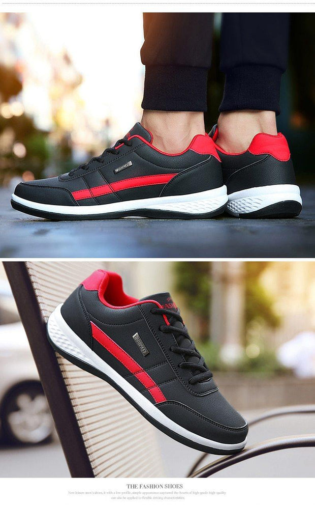 Men Sneakers Casual Shoes Breathable Lace up Mens Spring Leather Shoes Men - Ernadi