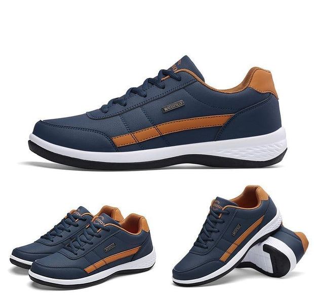 Men Sneakers Casual Shoes Breathable Lace up Mens Spring Leather Shoes Men - Ernadi