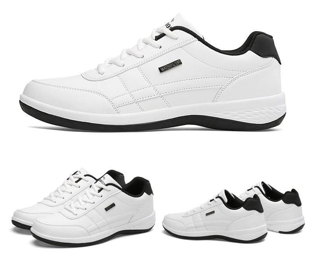 Men Sneakers Casual Shoes Breathable Lace up Mens Spring Leather Shoes Men - Ernadi