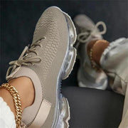 Women Breathable Sneakers Color Matching Mesh Lace Up Ladies Casual Shoes Outdoor Flat Sport Vulcanized Shoes - Ernadi