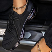 Women Breathable Sneakers Color Matching Mesh Lace Up Ladies Casual Shoes Outdoor Flat Sport Vulcanized Shoes - Ernadi