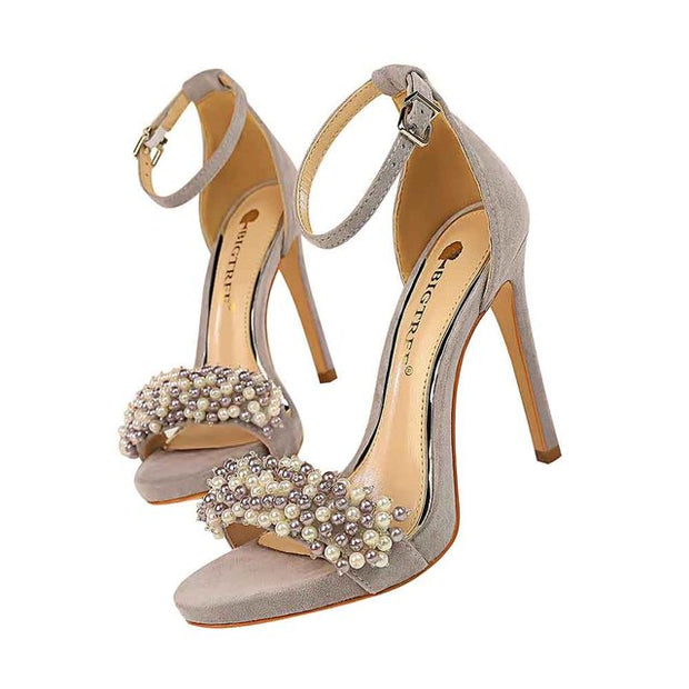 Pearl high heels Pumps ladies party shoes