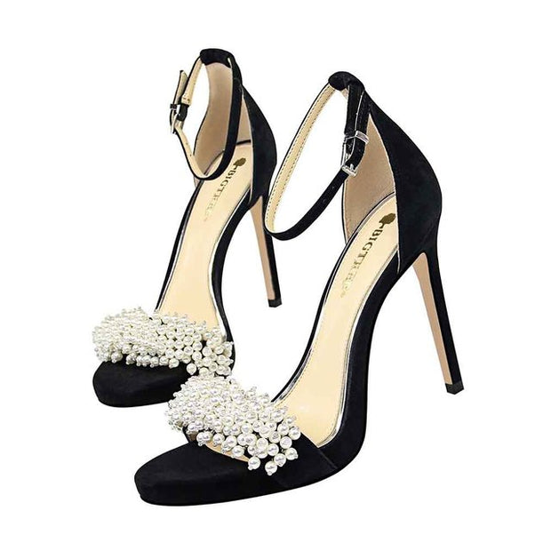 Pearl high heels Pumps ladies party shoes