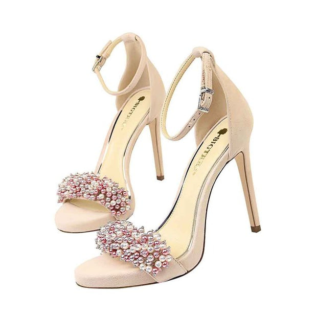 Pearl high heels Pumps ladies party shoes