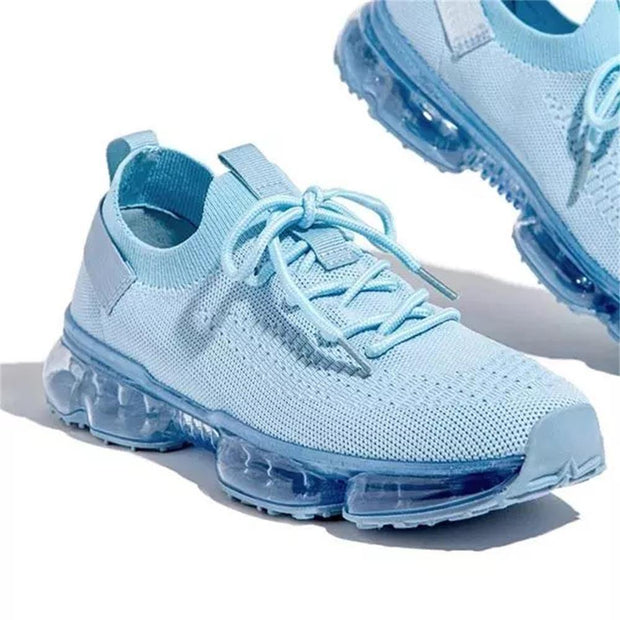 Women Breathable Sneakers Color Matching Mesh Lace Up Ladies Casual Shoes Outdoor Flat Sport Vulcanized Shoes - Ernadi