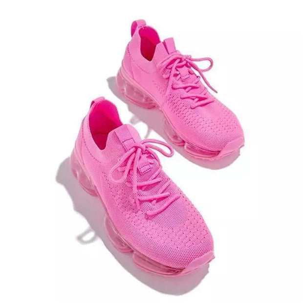 Women Breathable Sneakers Color Matching Mesh Lace Up Ladies Casual Shoes Outdoor Flat Sport Vulcanized Shoes - Ernadi