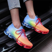 Women Breathable Sneakers Color Matching Mesh Lace Up Ladies Casual Shoes Outdoor Flat Sport Vulcanized Shoes - Ernadi