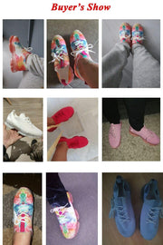 Women Breathable Sneakers Color Matching Mesh Lace Up Ladies Casual Shoes Outdoor Flat Sport Vulcanized Shoes - Ernadi