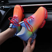Women Breathable Sneakers Color Matching Mesh Lace Up Ladies Casual Shoes Outdoor Flat Sport Vulcanized Shoes - Ernadi