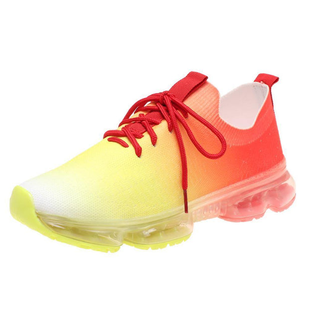 Women Breathable Sneakers Color Matching Mesh Lace Up Ladies Casual Shoes Outdoor Flat Sport Vulcanized Shoes - Ernadi