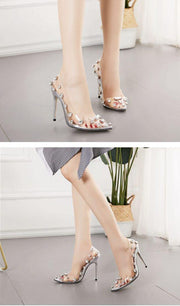 Rivet Crystal Pumps Wedding Women Shoes High Heels PVC Transparent Femme Shoes - Ernadi