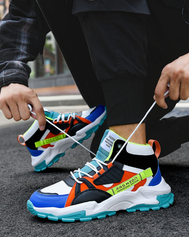Casual High Top Chunky Sneakers Men’s Trainers Breathable Sneakers